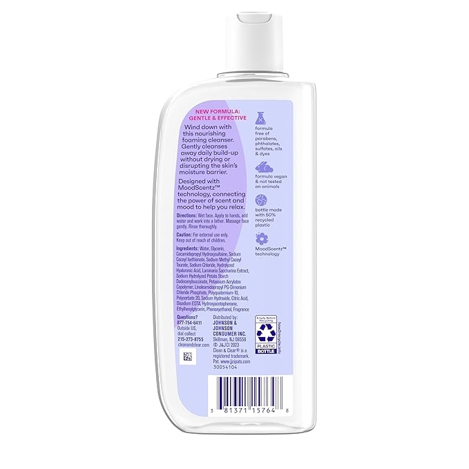 Clean & Clear Night Relaxing Deep Cleaning Face Wash, 8 Fluid Ounce (Packaging May Vary)