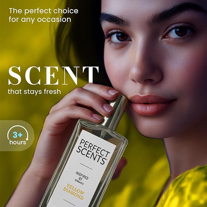 Perfect Scents Fragrances, Inspired by Versace’s Yellow Diamond, Women’s Eau de Toilette, CLEAN, Vegan, Paraben-Free, Phthalate-Free, Never Tested on Animals, 3.4 Fluid Ounces