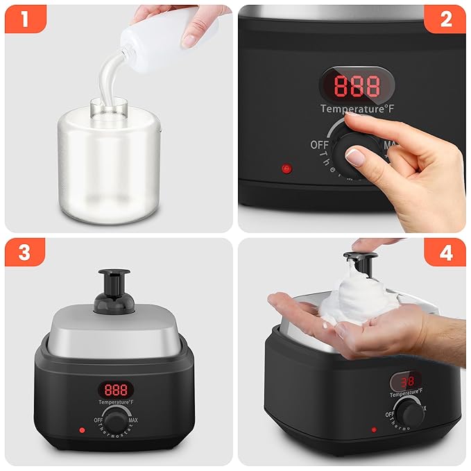 TASALON New Upgrade Professional Hot Lather Machine for Shaving - 850ml Large Capacity Shaving Heater Foam Maker with Digital Temperature Display and 2 pumps, Home Use, Salon, and Barber Shops