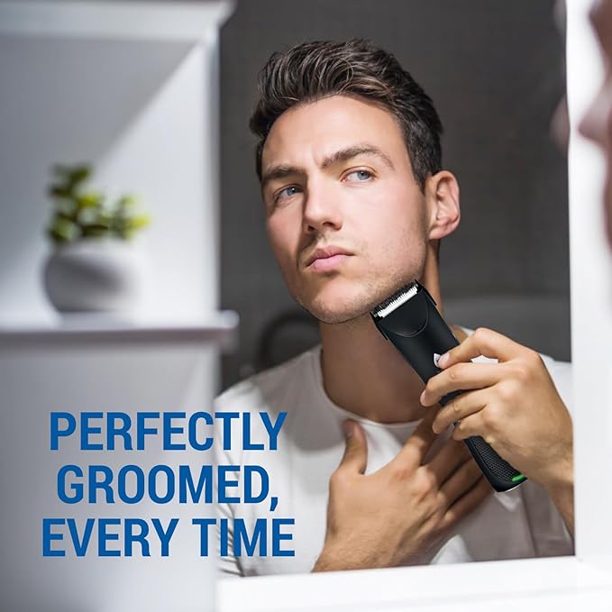 Pursonic Mario Lopez Wireless Beard Trimmer for Men, Body Hair Trimmer & Shaver with LED Light – Beard Shaver for Men MLTCA40 Precision Grooming, Black
