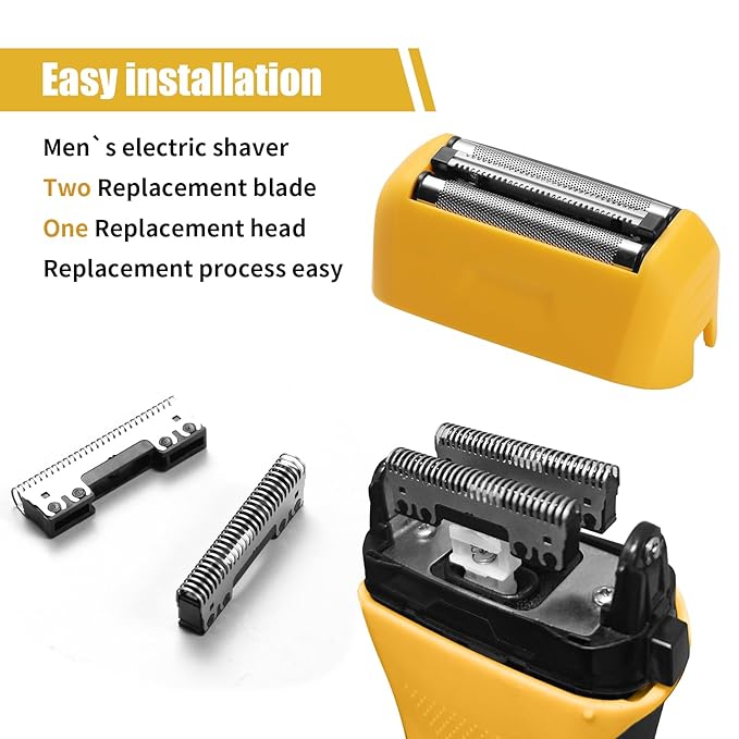 7045-100 Yellow Shaver Head Replacement Foils&Cutters and Head Compatible with wahl Yellow lifeproof 7061 Series (Yellow 7045-2 PCS)