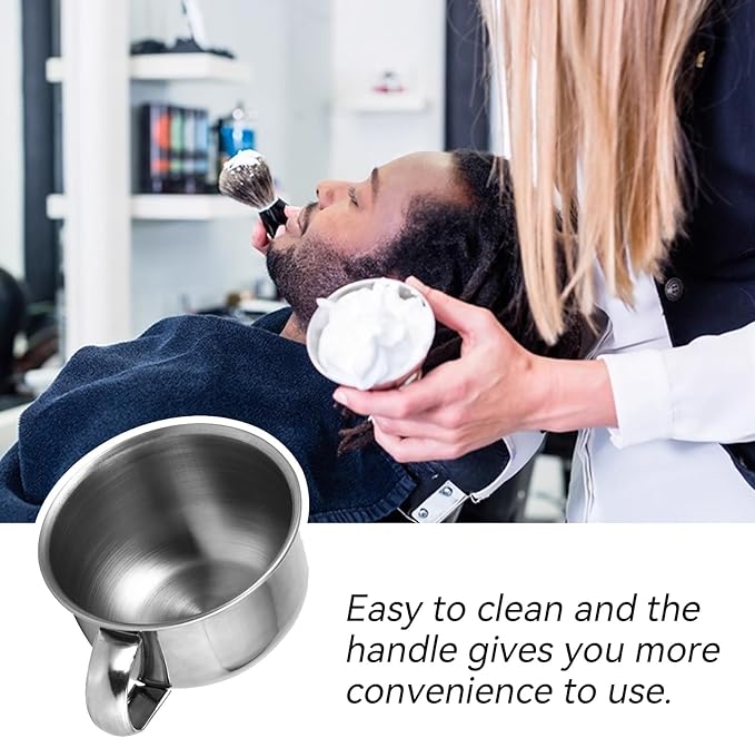 6.76oz/200ml Shaving Bowl for Men, Stainless Steel Shaving Mug, 4.3 X 2.0in Shave Bowl with 3.4 Inches Diameter for Storing Shaving Cream, Soap or A Brush to Clean Your Beard