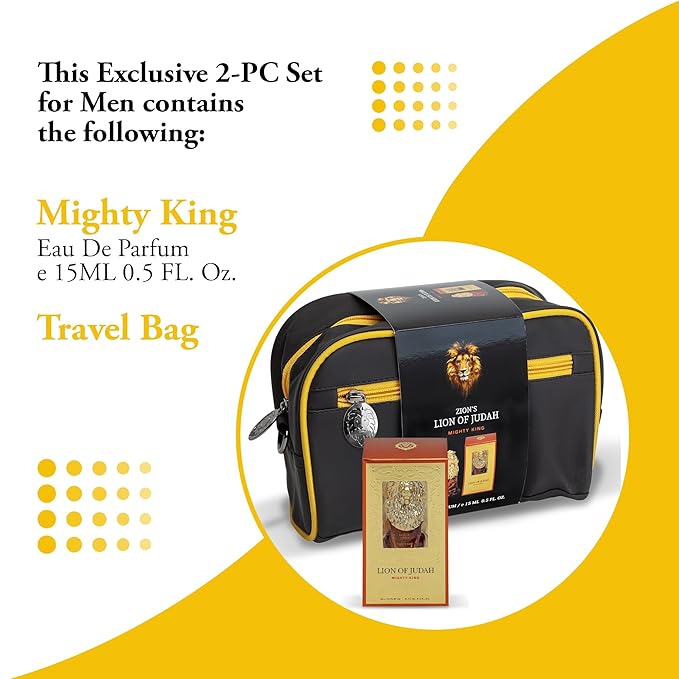 Mighty King Eau de Parfum Gift Set for Men | 15ml Bold Masculine Fragrance | Long-Lasting Scent & Premium Travel Toiletry Bag | Luxury Present for Him