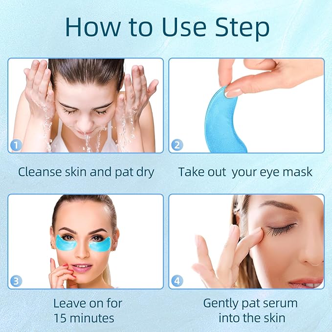 Under Eye Patches, 40 Pairs Eye Mask for Dark Circles, Puffy Eyes, Undereye Bags,Wrinkles,Eye Mask Patches with Hyaluronic Acid, Eye Treatment Skin Care for Men & Women Gift