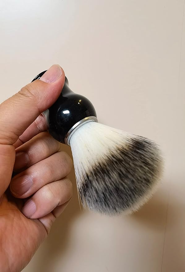 Fan Wu Shaving Brush for Men – Nylon, Resin Handle, Wet Shave with Cream or Soap – Compatible with Safety, Double Edge & Straight Razors