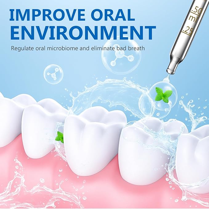 Bad Breath Treatment for Adults, Breath Drops for Fresh Breath, Fast-Acting, Long-Lasting, Natural, Alcohol-Free, Boosts Confidence for Socializing, Daily Oral Care, 60ML