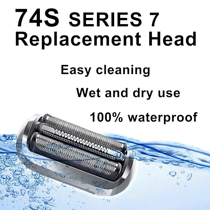 74S Series 7 Electric Shaver Replacement Head Compatible with Braun Series 7 Foil Shaver Replacement Heads 7120s, 7125s, 7127cs, 7171cc, 7175cc, 7185cc and 7189cc