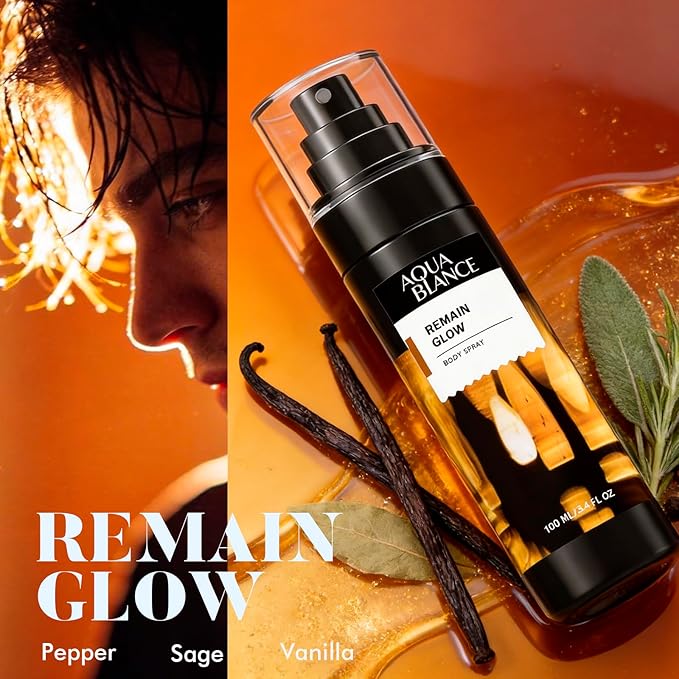 Body Spray for Men, Mens Body Refreshing Spray, Long Lasting, Pack of 3, Each 3.4 Fl Oz, Total 10.2 Fl Oz, Spice Voltage, Cold Signal, Remain Glow