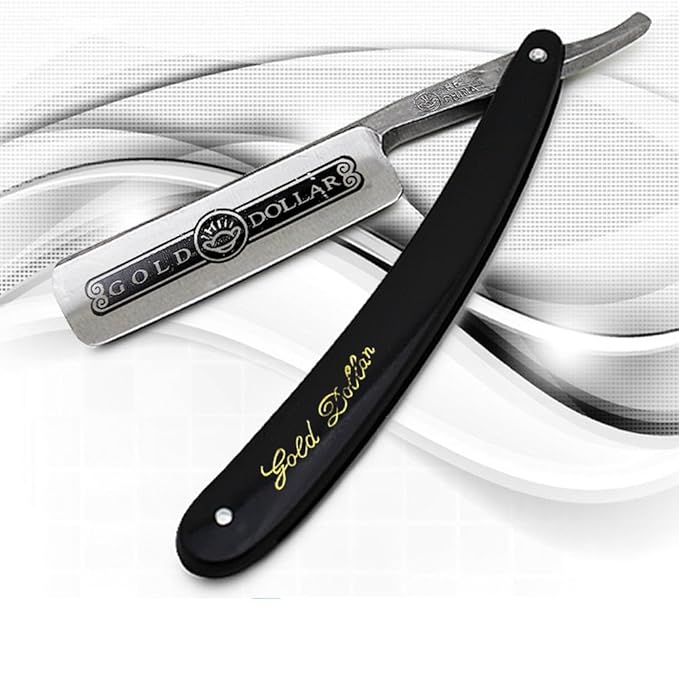 Pro Gold Dollar Shave Knife 66 Straight Edge Barber Razor Folding Hair Shaving