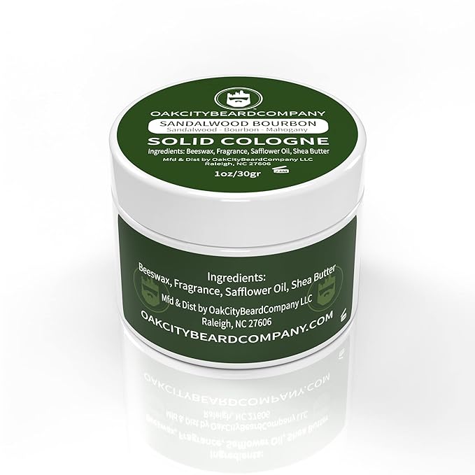Oak City Beard Company - Sandalwood Bourbon - Solid Cologne - 1 Ounce - Sandalwood - Bourbon - Mahogany - Our Most Popular Scent!