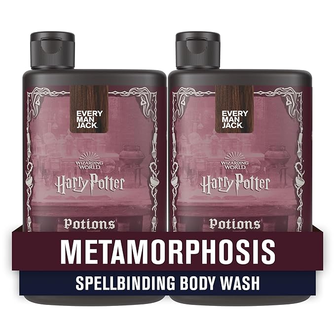 Every Man Jack Harry Potter Collectors Body Wash - Hogwarts Inspired Scents & Clean Ingredients - Potions - Metamorphasis Scent - 13.5 oz (Pack of 2)