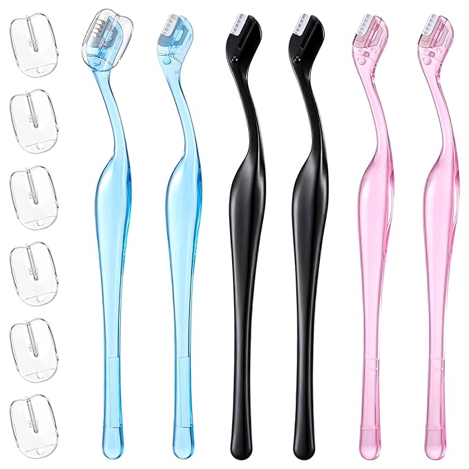 6Pcs Portable Mini Eyebrow Razor Trimmer, Mini Eyebrow Razor, Brow Touch Up Razors Multipurpose Face Trimmers with Precision Cover Small Shaver for Women Makeup Face Care Tools