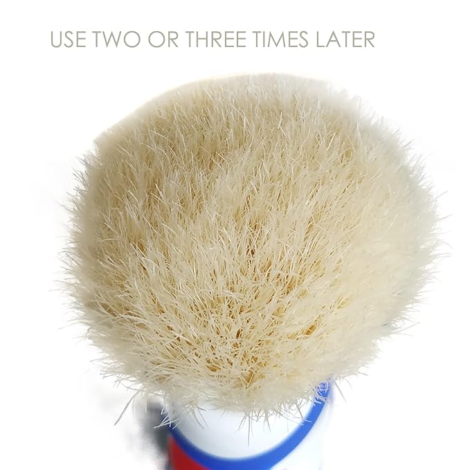 plisoft boar bristle hair shaving brush good backbone with barber pole resin handle has brean in
