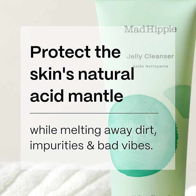 Mad Hippie Jelly Cleanser - Jelly to Milky Hydrating Face Wash for Women/Men with Rose, Chamomile, and Hyaluronic Acid, 4 Fl Oz