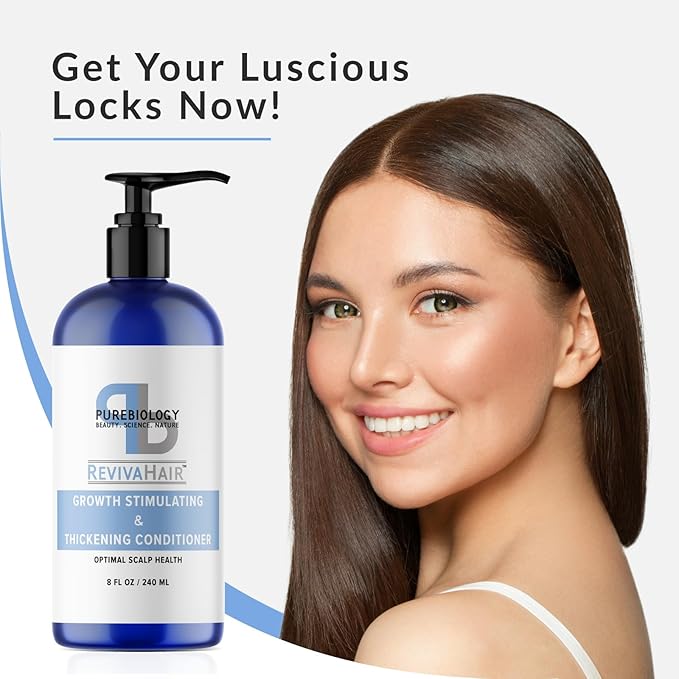 Pure Biology Hair Conditioner for Fine, Damaged Hair - Volumizing Conditioner with Biotin, Keratin, Rosemary and Argan Oils - Moisturizing Conditioner for Dry Hair and Thinning Hair Volume