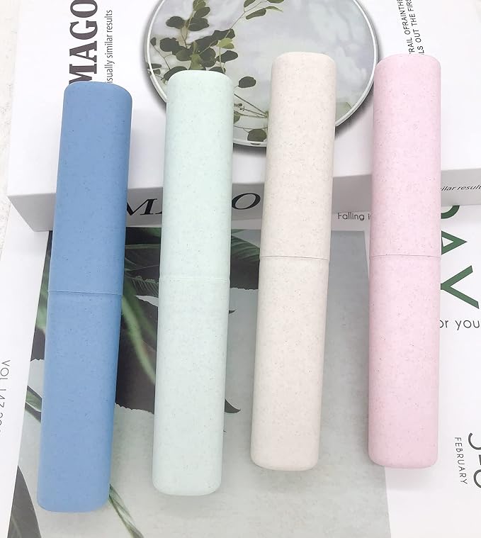 SietDESEO 4 Pack Toothbrush Travel Case, Portable Breathable Toothbrush Holder for Travel, Business, Camping, School