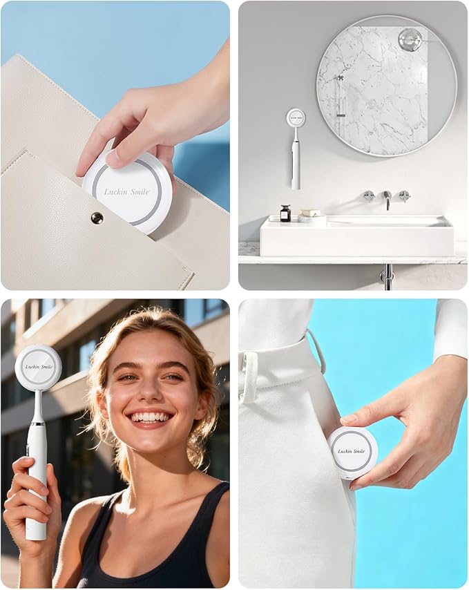 UV Toothbrush Sanitizer for Bathrooms, Single Toothbrush Sanitizer, Wall Mounted Tooth Brush Sanitizer Holder with Fan Drying, No Drilling (White)