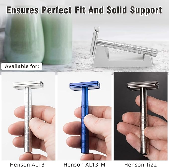 Solid Aluminum Alloy Razor Stand - for Henson AL13 / AL13-M / Ti22 - 100g Weight - Ensuring Stability, Minimizing Movement - Excluding Razors