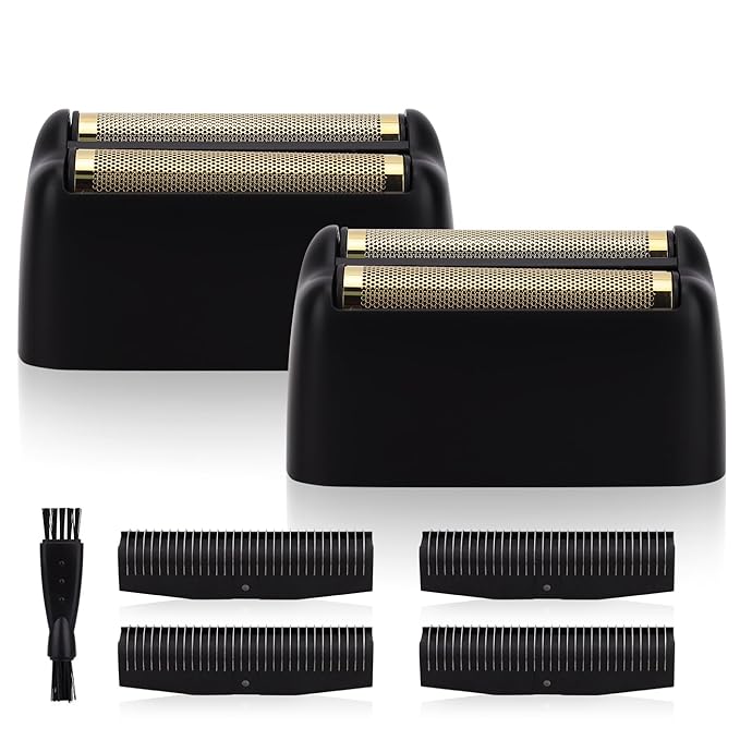 Replacement Foil and Cutter Head - Compatible with Baby*liss Foil Shaver，Double Foil Shaver Replacement Head, Compatible with BaBy*lissPRO trimmer Barberology FXFS2 Electric Razors(Black)