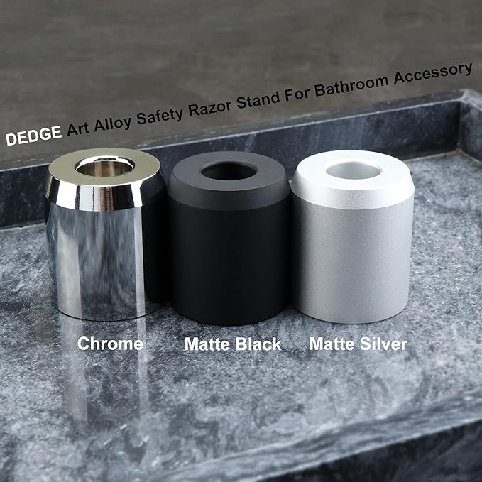 DEDGE Safety Razor Stand Matte Black-Double Edge Safety Razor Stand-Shaver Holder for Bathroom Accessory-Opening Dimension is 1.7cm/0.67"