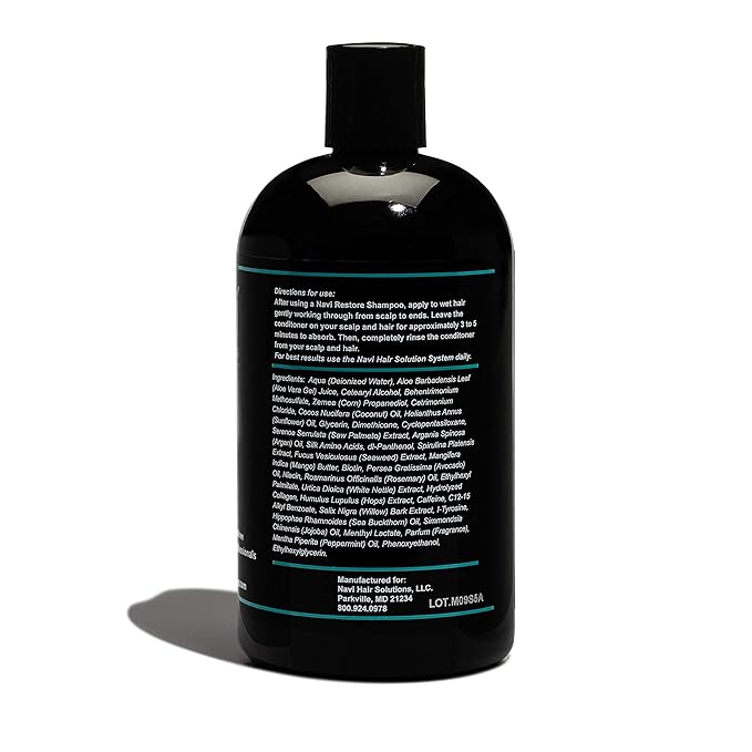 Navi Hair Loss Conditioner to Restore Hair Growth, Moisturizing Conditioner Safe for Color Treated Hair, DHT Blocker for Thinning Hair, Hair Regrowth and Thickening for Men and Women, 16 oz