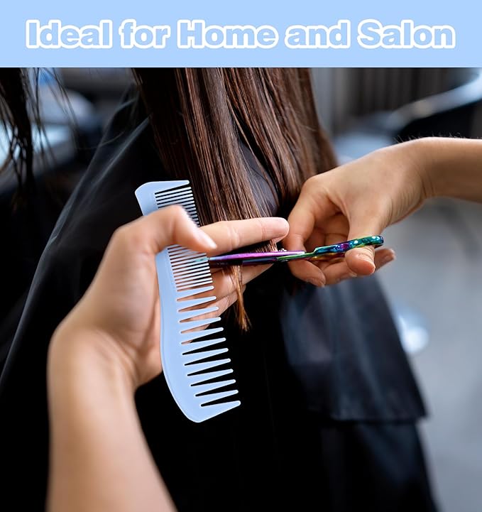 4 Pcs Boys Comb, 2-In-1 Plastic Comb, Wide and Fine Double Tooth Black Combs & Blue Combs for Men, Women All Hair Types, Beard and Mustache (2 Colors)