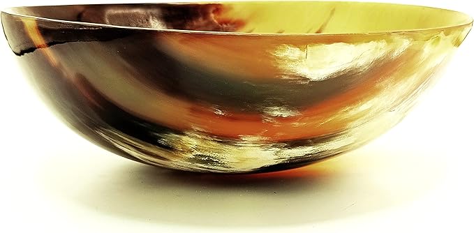 Shaving & Serving Bowl Natural Yak Horn Shaving Soap Bowl Shaving Cup for Men Real Horn Shave Bowl Lathering Up Shaving Soap Cup Bowls.Gift for Husband 5”RoundX2”deep (8" Round x 2" Deep)