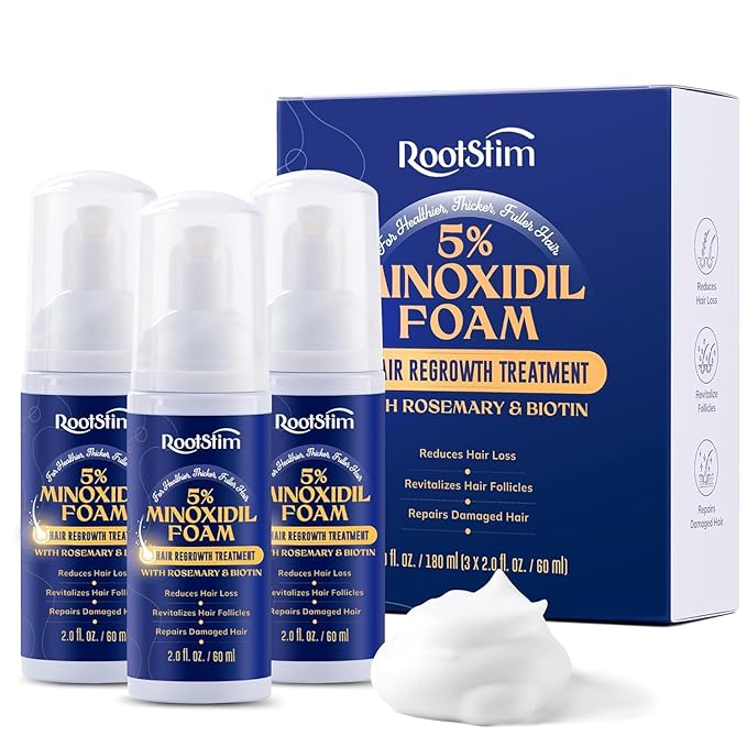 5% Minoxidil Foam for men and women, Extra Strength Hair Regrowth Treatment for Thinning Hair and Hair Loss, Hair Follicle Health – Thicker, Fuller Hair Growth Solution 6 FL.OZ