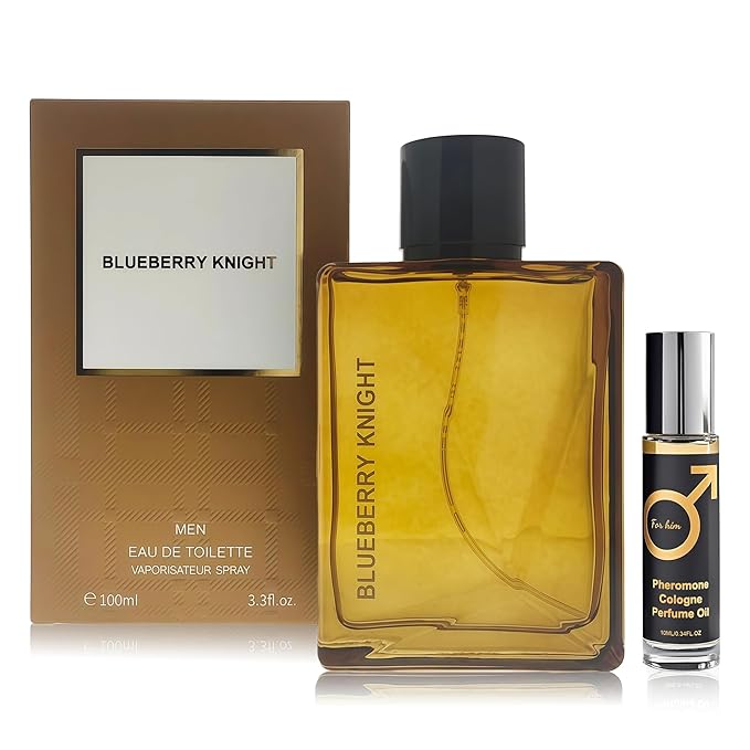 Blueberry Knight Men's Cologne 3.4 Fl. Oz, Fresh Fruity & Woody Notes, Modern Masculine Eau De Parfum Lasts All Day