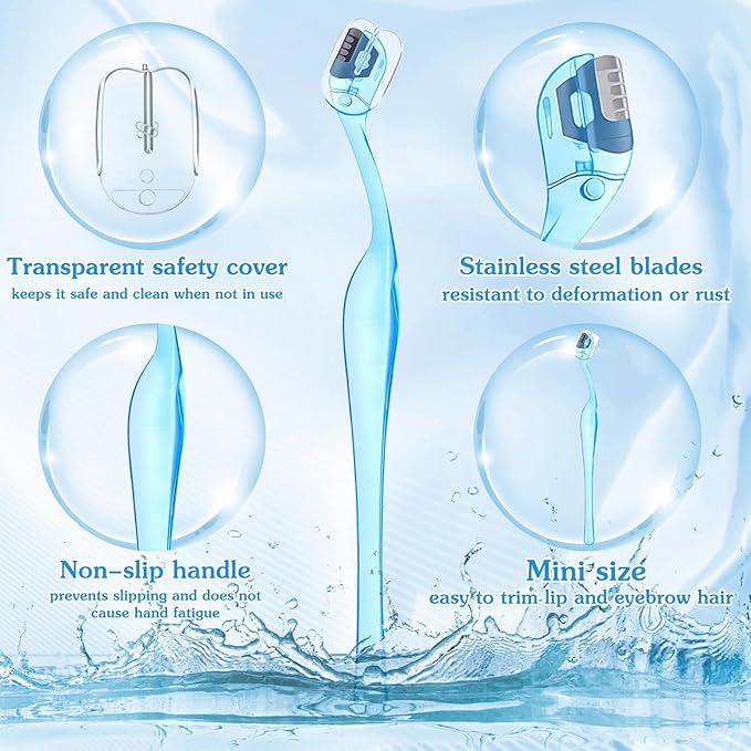 6Pcs Portable Mini Eyebrow Razor Trimmer, Mini Eyebrow Razor, Brow Touch Up Razors Multipurpose Face Trimmers with Precision Cover Small Shaver for Women Makeup Face Care Tools