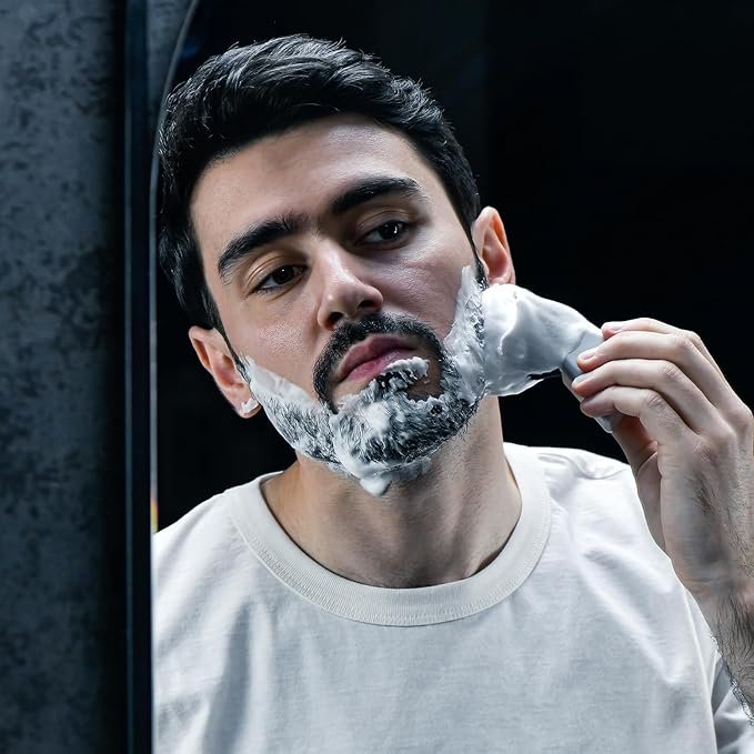 HYPE Vegan Shave Brush – Premium Synthetic Fibers, CNC Machined Aluminum Handle – Whips Up Luxurious Lather for a Smooth, Precise Shave - Silver