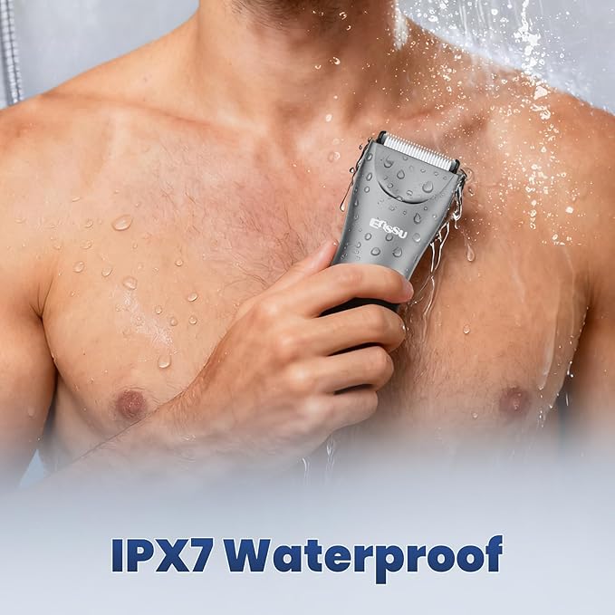 Manscaper for Men with BLADELOCK™, Electric Body Hair Trimmer for Men with LED Spotlight & LCD Display, IPX7 Waterproof Wet/Dry Razor/Shavers for Pubic, Chest, Groin, Legs & Bikini Hair Grooming