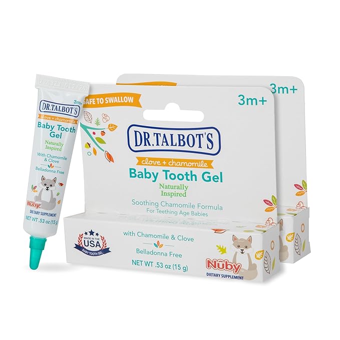 Dr. Talbot's Baby Tooth Gel for Sore Gums, Naturally Inspired, 2 Pack, Each 0.53 oz, Benzocaine Free, Belladonna Free