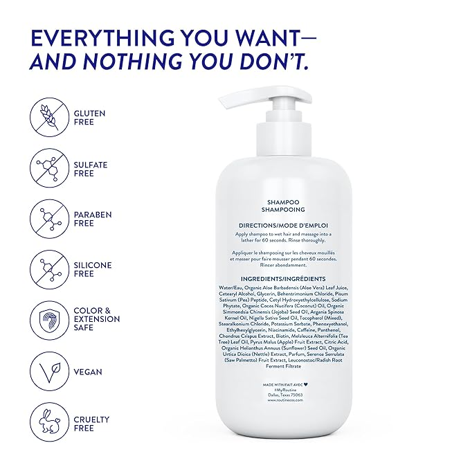 Routine Wellness Anti-Thinning Volumizing Shampoo for Thinning Hair & Hair Loss - Grow Your Confidence with Biotin & DHT Blockers - 14 oz Berry Bloom & Citrus