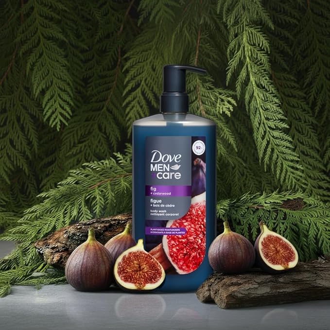 DOVE MEN + CARE Plant-Based Fig + Cedarwood Body Wash for Men For Moisturized Skin 26 Fl Oz