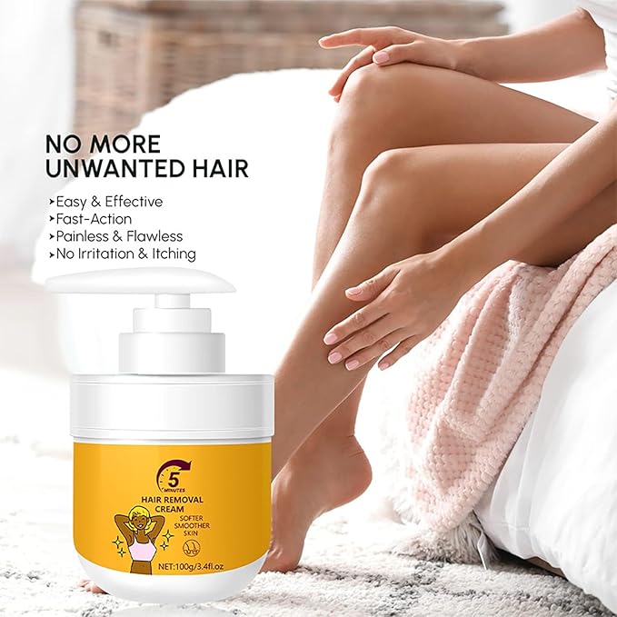 Hair Removal Cream for Men & Women, Depilatory Cream for Sensitive Skin & Intimate Areas with Vitamin E, Hair Removal for Body Legs Arms Underarms Bikini Fast Gentle and Soothing 3.4 FL.OZ