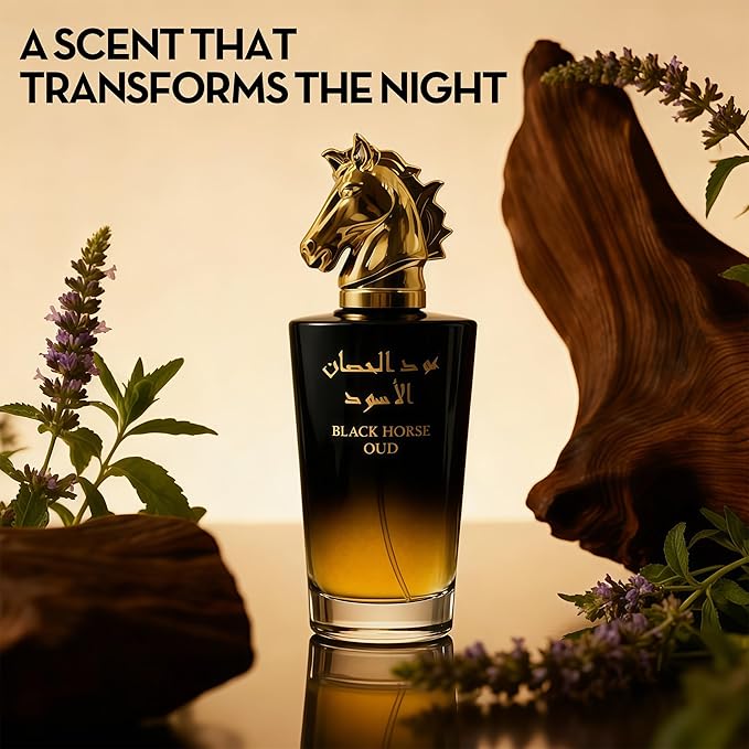 Men's Cologne Eau De Parfume Spray Black Horse Perfume with Woody Amber &Musk Masculine Scent 3.4 Fluid Ounce Long Lasting Fragrance