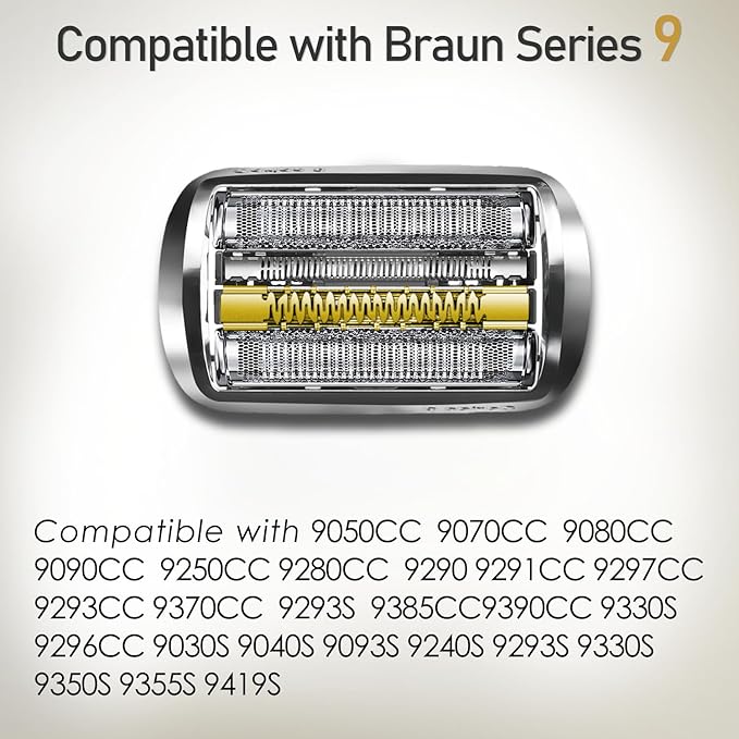 92S Series 9 Replacement Head Compatible with Braun Electric Shaver Model 9290cc, 9291cc, 9370cc, 9293s, 9385cc, 9390cc, 9330s, 9296cc, For Braun S9 Razor Shaving Blade heads