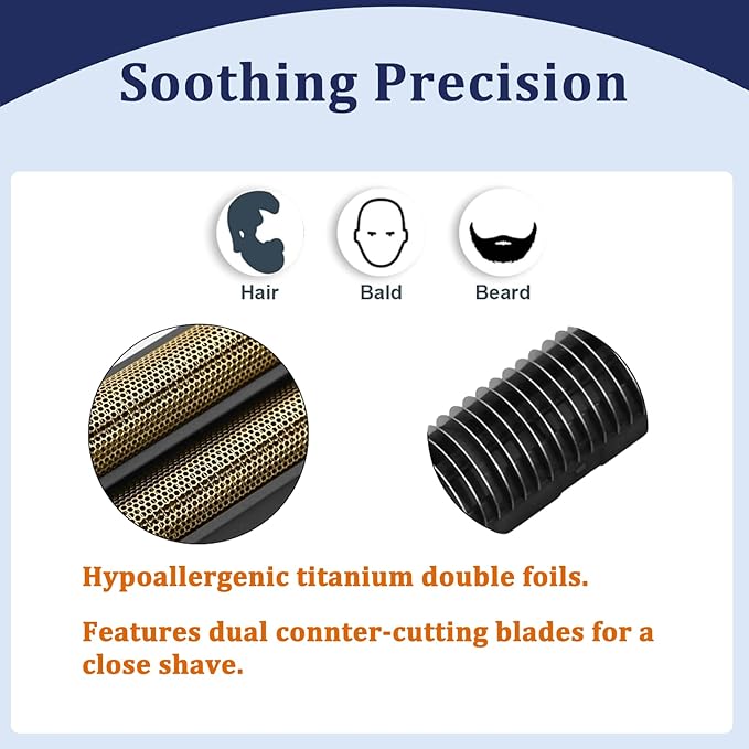 1-Pack Professional Replacement Foil & Cutter Bar for Wahl Shaver – Compatible with 7031-100 & 7043-100 Models, Super Close Shave, Black (5 Star Series Finale)