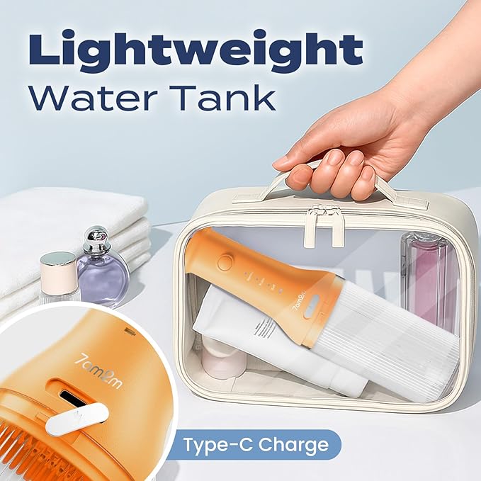 7AM2M Portable Water Flosser Cordless, Dental Water Flosser for Travel and Home Use (Orange)