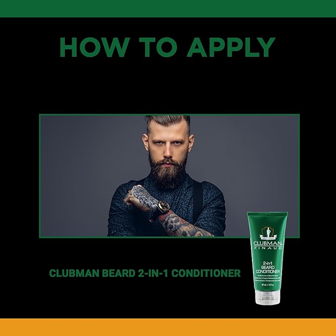 Clubman Pinaud Beard Balm – Nourishing & Conditioning Beard Balm for Men, Strong Hold, 2 oz