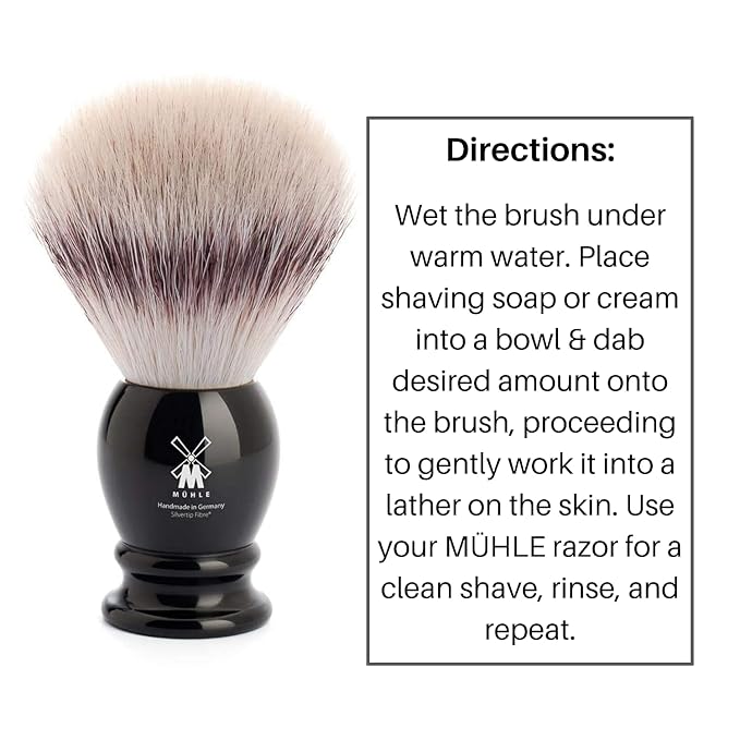MÜHLE Classic Silvertip Badger Fiber Brush | High-Grade Black Resin Handle | Luxury Shave Accessory for Men