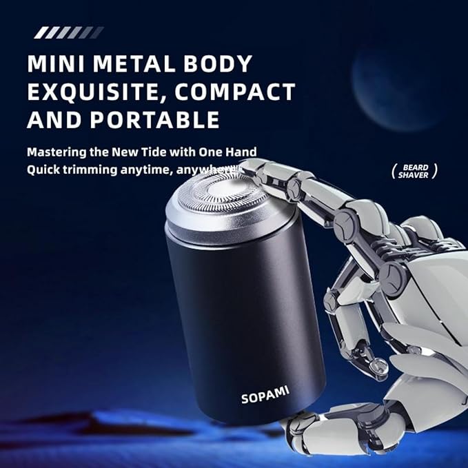 SOPAMI Mini Shaver, Mini Electric Shavers for Men, Mini Electric Shaver, USB C Rechargeable Waterproof Electric Razor Trimmer