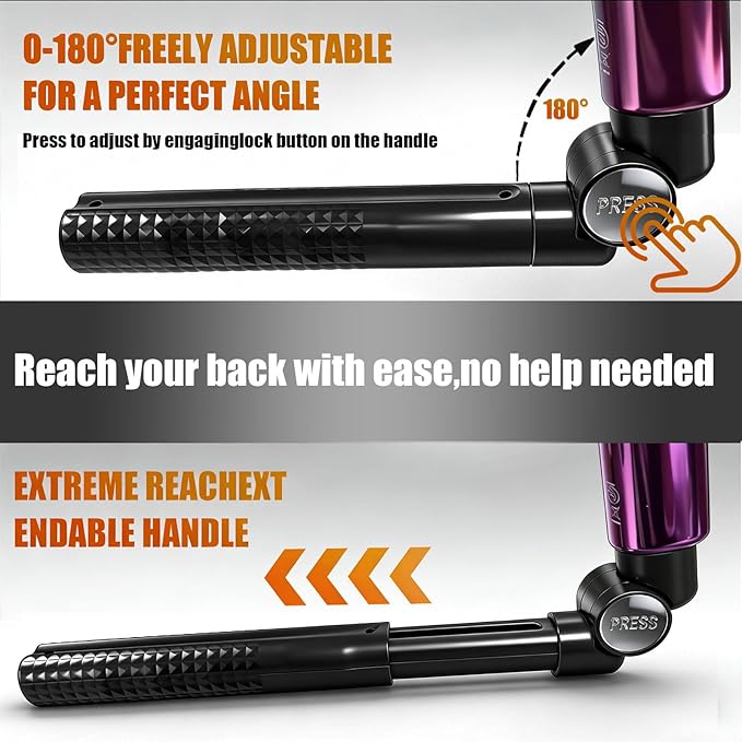 Electric Mens Back Shaver Body Trimmer Hair Groomer 5 in 1 Kit with Extendable Auxiliary Arm Waterproof Facial,Chin,Arm,Back,Pubic Hair Trimmer Grooming Set，Multi-Functional Back Trimmer for Men