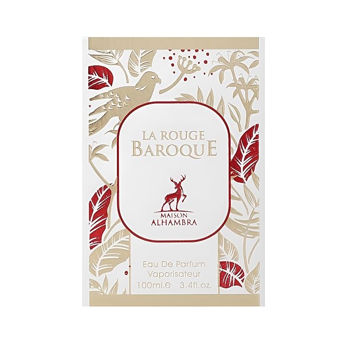 Maison Alhambra La Rouge Baroque – Floral, Woody, Amber, Musky – Eau de Parfum Long-Lasting Fragrance for Unisex, 3.4 Ounce / 100 ml