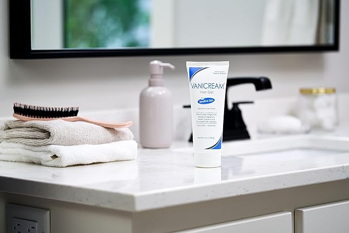 Vanicream Sensitive Skin Hair Gel 7 Oz and Facial Cleanser 8 Oz Bundle