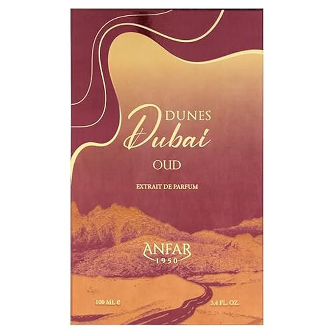 Anfar Dunes Dubai - Oud - Perfume for Women and Men - Spicy Floral Woody Scent - Opens with Notes of Saffron, Pink Pepper, and Lemon Mint - 3.4 oz