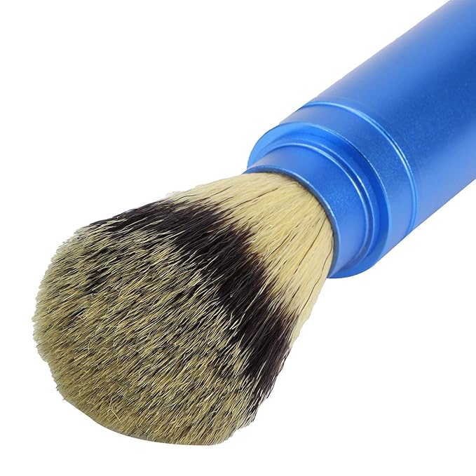 Beard Brush, Shaving Brush, Men Portable Beard Brush Travel Foaming Shaving Brush Grooming Tool Aluminum + Brush Hair Material, Beard Brush