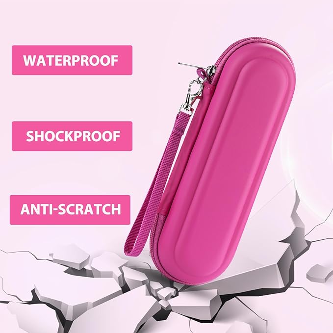 Toothbrush Travel Case for Oral B/Oral-B Pro 1000 1500 5000 7000 & Philips Sonicare 4100 1100 5300 5100 6100/iO Electric Toothbrush, Hard Protective Storage Bag (Pink)