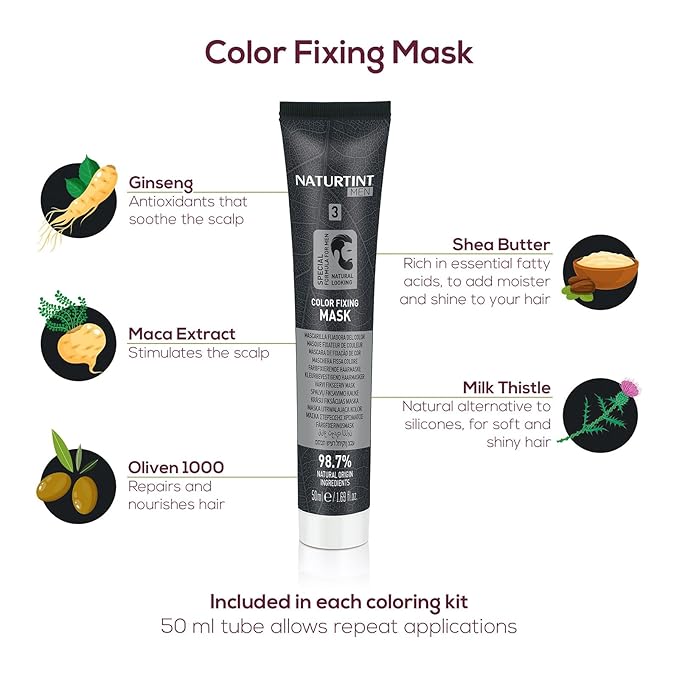 Naturtint Mens Permanent Hair Color for Hair Beard and Mustache (1N Black)